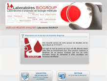 Tablet Screenshot of biogroup.mesresultats.fr